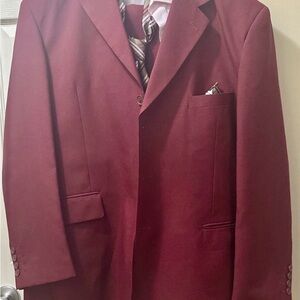 Vittorio St.Angelo Burgundy 3 Button Lined Jacket, Suit Jacket, Sport Coat 46R.